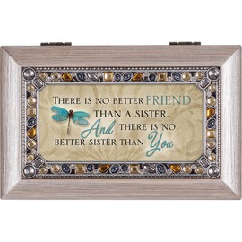 Cottage Garden Friend Sister No Better Than You Brushed Pewter Jewelry Music Box Plays You Light Up My Life