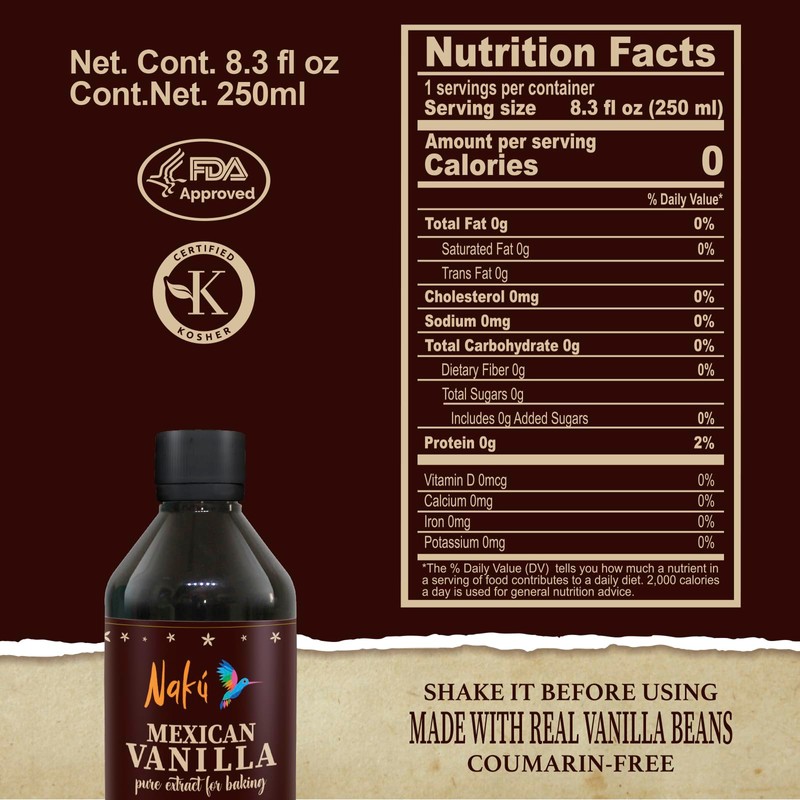 Naku Mexican Vanilla Extract - Pure and Traditional with a