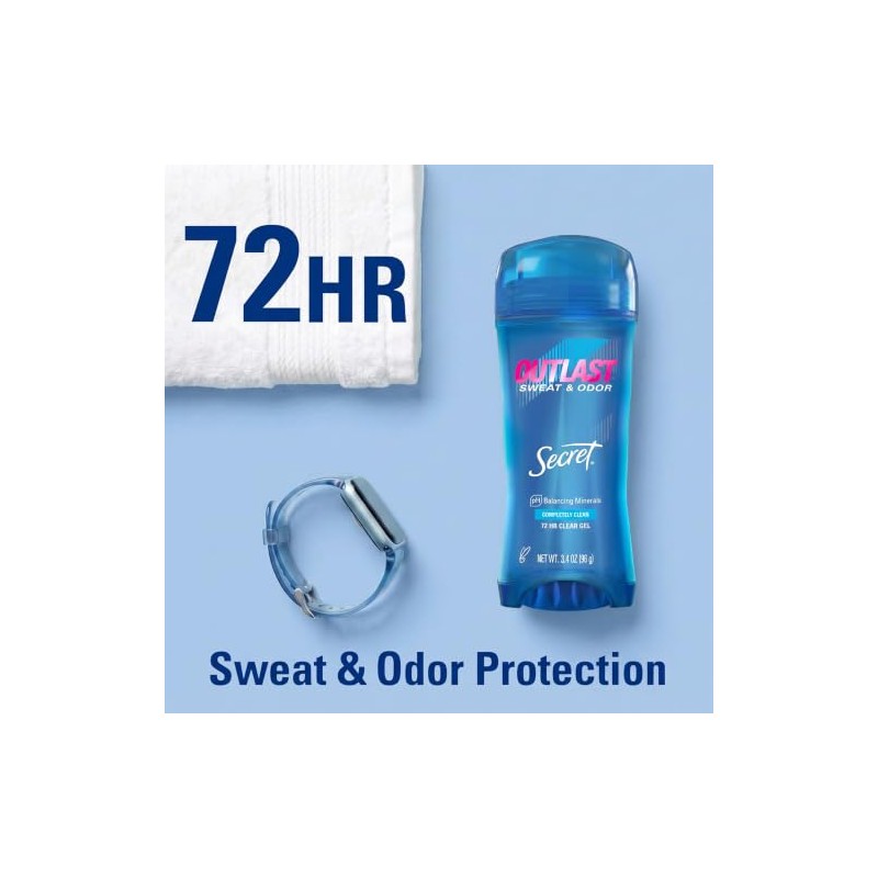 Secret Outlast Xtend Gel Antiperspirantante Desodorante Limpieza Total 3.4 oz