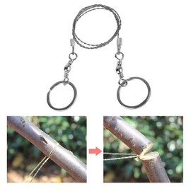 Outdoor Survival Saw, Portable Stainless Steel Wire Survival Saw, 360° Rotational Saw for Camping Emergency Lifesaving