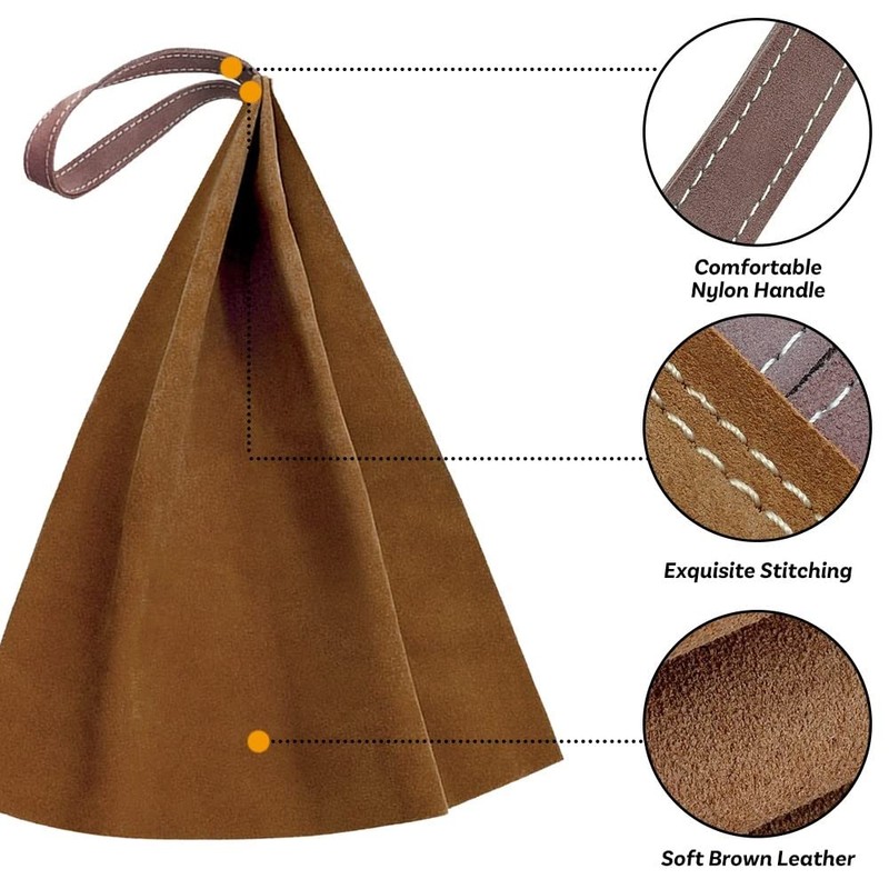 DONGKER Dog Bite Rag, 15.7" Soft Leather Bite Rag with