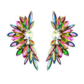 EVER FAITH Angel Wings Stud Earrings Marquise Shaped Rhinestone Crystal Wing Earrings for Women and Girls Wedding Prom, Crystal