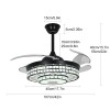 42" Retractable Ceiling Fan Light & Bluetooth Speaker Dimmable LED