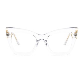 Zeelool Stylish Cat Eye Blue Light Blocking Glasses for Women Computer Glasses Cagle ZJGX143665-03 Crystal