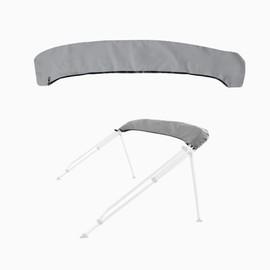 Bimini Top Storage Boot，600D Sun Protection Windproof Bimini top Boot Cover,Suitable for 3-4 Bows Bimini Tops,Tear Resistant Durable Canvas Waterproof Storage Boot Cover (Light Grey, 73"-78" W)