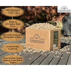 NEW ENGLAND COOKWOOD Gourmet BBQ Pellets: Savory Hardwood Blend - 12lbs. ~535cuin Premium 100% Hardwood Pellets for Grills, Smokers and Ooni, Solo, Bertello Pizza Ovens