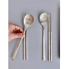 cozymomdeco Korean Made Traditional Utensil Flatware Simple Design Gold Color
