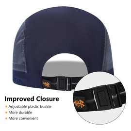 Bassdash Folding Fishing Baseball Cap UPF 50+ Water Resistant Outdoor Portable Brim Hats for Women Men Hiking Adjustable Navy Blue