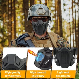 Airsoft Half Face Masks Creative Half Face Protective Masks Outdoor Game Costume Sports Masks for Adults Men Women CS Hunting Paintball Shooting (Black)