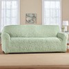 Collections Etc Embossed Tropical Design Stretch Furniture Cover Sage Sofa