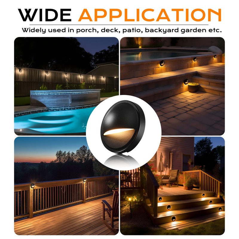 CLOUDY BAY [12 Pack] 3CCT Low Voltage LED Deck Lights