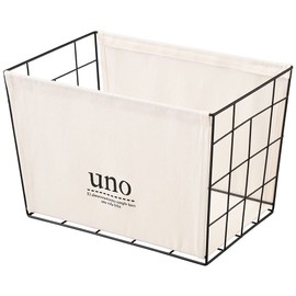 アイリスオーヤマ ワイヤーラック 棚 収納ケース 収納ボックス ワイヤーバスケット 幅38×奥行26×高さ25cm WIB-38 アイボリー(UNO)