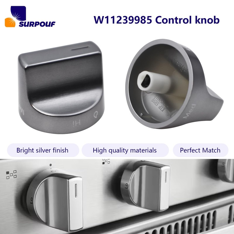 W11239985 Control Knob Compatible with Whirlpool Gas Ranges Replace 4845290