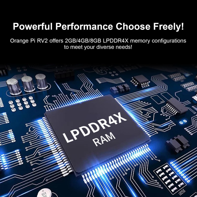 Orange Pi RV2 2GB/4GB/8GB LPDDR4x RISC-V Single Board Computer with