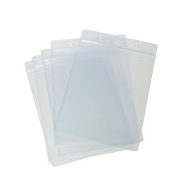 CKB Ltd 10x A6 Vertical Extra Large Portrait Clear ID Badge Card Holders Plastic Pocket Pouches 17.5cm x 11.8cm - Holds A6 Card Size 105 x 148mm