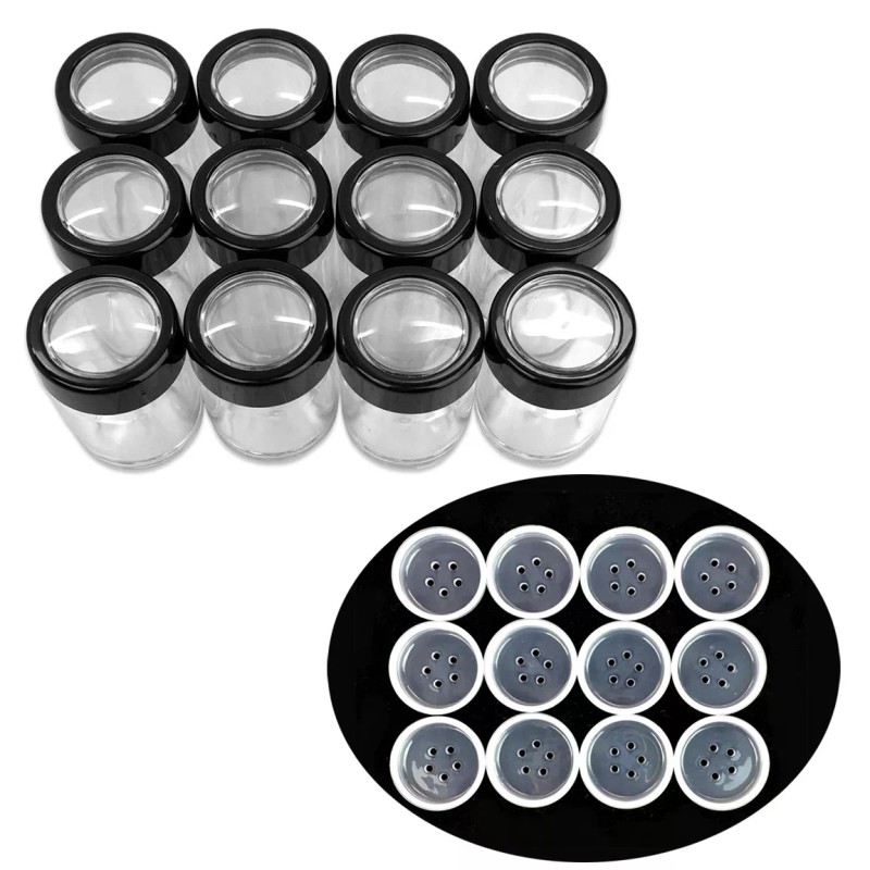 Beauticom 6 Pieces 10G/10ML Acrylic Transparent Cylinder Sifter Container Jar