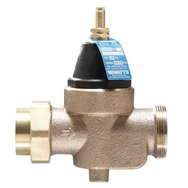 Watts 1/2-Inch Lead-Free Water Pressure Reducing Valve, NPT Union x FPT, Adjust 25-75 PSI, Max Work 400 PSI