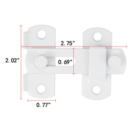 INIRET 3 Packs Barn Door Latches，2.75” x 2.02” White Stainless Steel barn gate flip Door Latch Bi-fold Door Lock,Sliding Door Antique Lock Gate Latches Wine Cabinet Closet Door Latches，White Finish