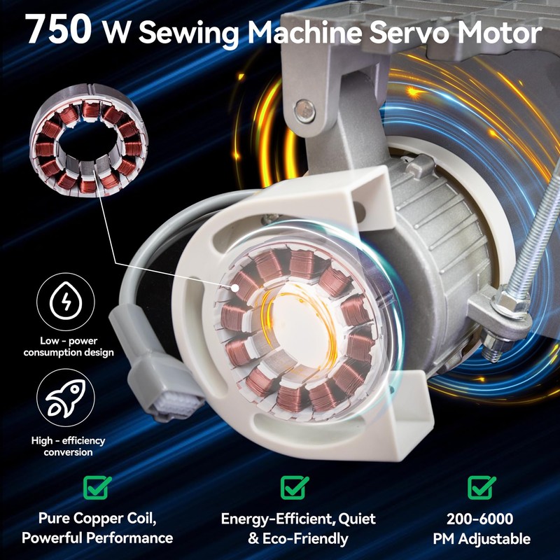 Industrial Sewing Machine Servo Motor with Needle Positioner and Synchronizer,