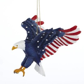 Stars and Stripes Patriotic American Flag Bald Eagle Tree Ornament 4th of July