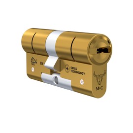 M&C Minos 37 x 37 Security Cylinder Long Cam Brass