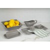 10 Strawberry Street Nova Square 40 pc Dinnerware Set, Gray