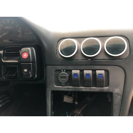 Riot Engineering 89-94 240sx Switch Panel - AC Bezel Mount Switches - S13 USB Port & Volt