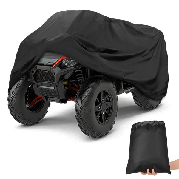 KEMIMOTO ATV Cover, Water-Resistant Outdoor Four Wheeler Cover Universal Compatible