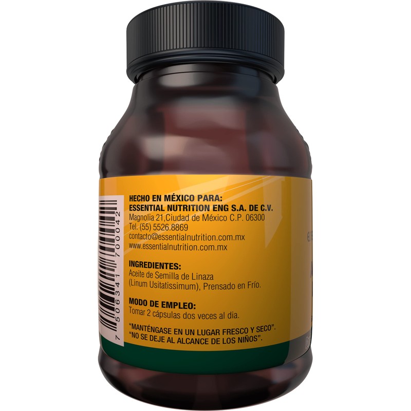 Essential Nutrition, Aceite de Linaza 60 Cápsulas 350 mg