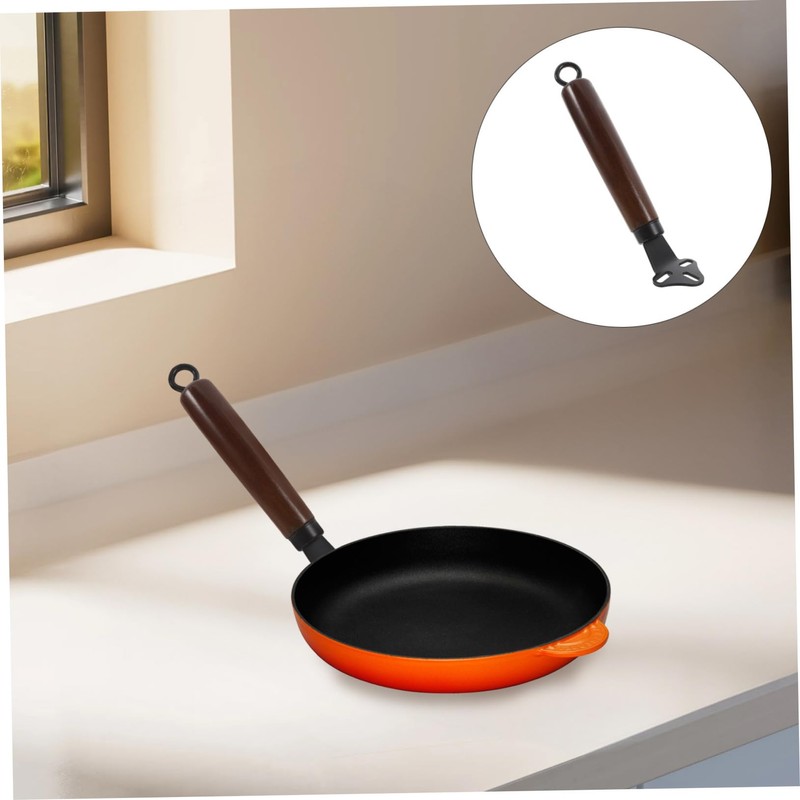 CHILDWEET Detachable Wooden Wok Handle Replacement Scald Kitchen Utensil Accessory