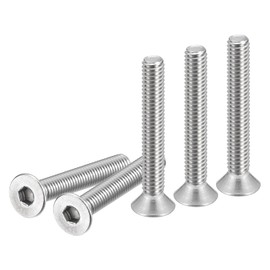 DTGN #10-32 x 1-1/4" Flat Head Socket Cap Screws, 10 Pack 304 Stainless Steel Hex Socket Flat Head Screws, Full Thread, Countersunk Bolts