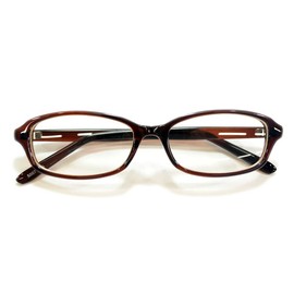 MERRY PLEASURE Men's Women's Date Glasses, Oval Light Color Lens, Light Color, UV Protection, BROWN x CLEAR