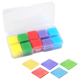 Pack of 100 Wax for Diamond Painting, Diamond Painting Wax Glue in 5 Colours (Orange, Blue, Red, Green, Purple) 2 x 2 cm with Storage Box, Diamond Painting Embroidery Accessories for Clean and