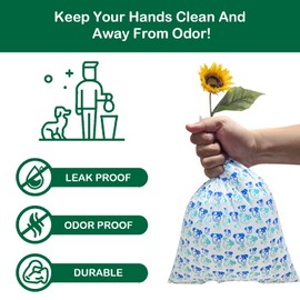 Dog Poop Bags Extra Thick & Strong - 100% Leak Proof Scented Waste Bags, Dog Print Design, 20 Rolls (400 Count)