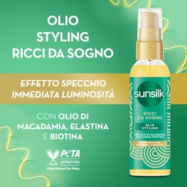Sunsilk Traumlocken Styling-Öl für lockiges Haar, für Locken ohne Frizz-Effekt, ultra-leichte Textur, mit Macadamia-Öl, Kollagen und Biotin, 75 ml