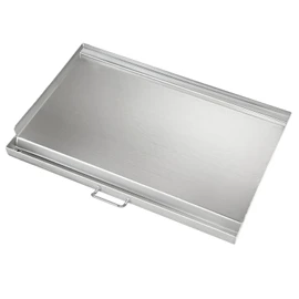 LotFun 32" x 15" Stainless Steel Cooking Griddle for Outdoor Gas Grill, Universal Griddle Flat Top Plate Insert with Grease Groove and Removable Handles for Electric/Charcoal/Gas Grill, Camping,Party
