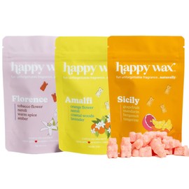 Happy Wax Italian Mix Soy Wax Melts - Scented Wax Melts - Variety Mix Includes Sicily, Florence, Amalfi Scented Wax Melts - Over 150 Hours Burn Time (6 Oz Total)