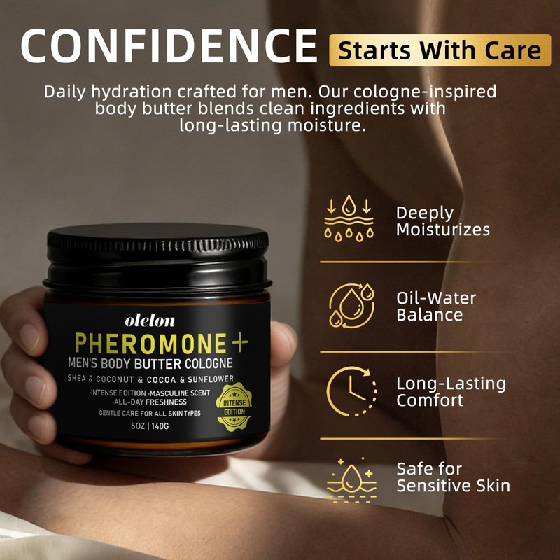 Pheromone Plus Body Butter for Men, Intense Edition Cologned Body
