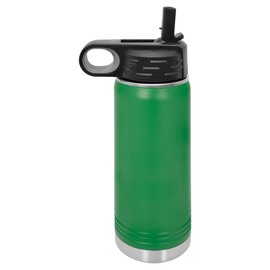 Polar Camel 20oz Stainless Steel Flip Top Water Bottle with Straw Green