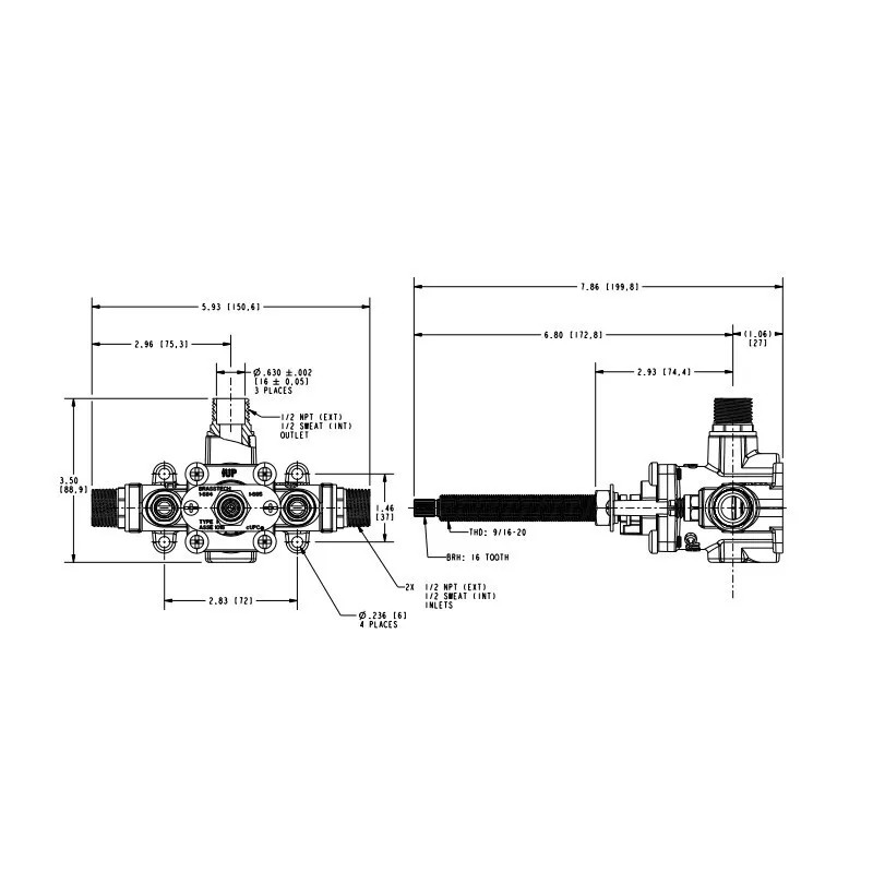Newport Brass 1-684 Universal Balanced Pressure Shower Rough-In Valve New