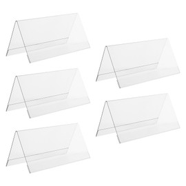 Operitacx 5 Pack Acrylic Name Plate for Desk 12x6cm Clear Holder PVC Tent Acrylic Panels Sign Frame Office Business Conference Meeting Room School Display