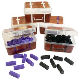 PRODUCT80 BitsBins Storage Cases for Ticket to Ride Board Games, Compatible with Original, Europe, Rails and Sails Versions, Includes 5 Cases (Additional Colors: Black, 2 Purple, 2 White)