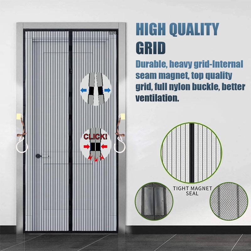DKDDSSS Magnetic Fly Screen Door, Heavy Duty Bug Mesh Curtain,
