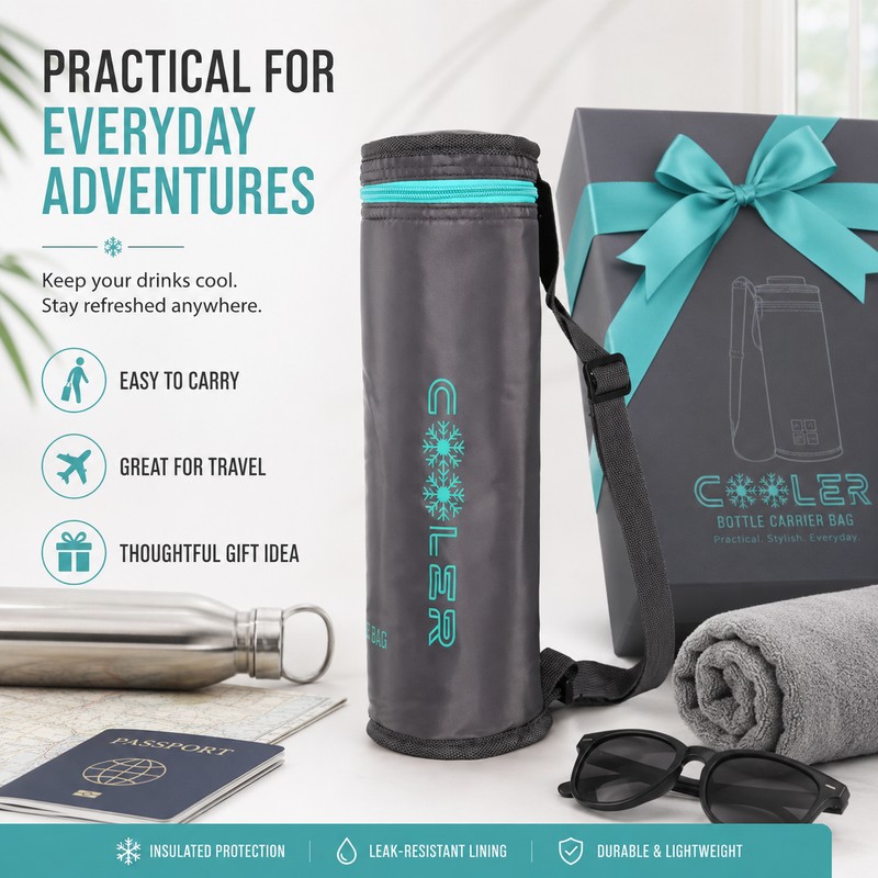 Portable Insulated Water Bottle Carrier Bag for Travel & Sports