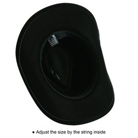 Lanzom Women Men Felt Wide Brim Western Cowboy Hats Belt Buckle Panama Hat (US, Alpha, Small, Medium, Black)