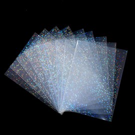 100 Pcs Photocard Sleeves Laser Flashing Card Sleeves Trading Card-Sleeves Holographic Foil Protective Cover Foil Card Protective Sleeve - Starry Style, 65x90mm