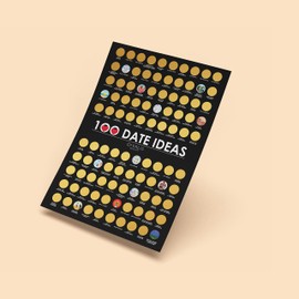 Divalis 100 Dates Scratch off Bucket List - Scratching Adventure Couple Things to Do Poster Scratchable Motivational Archievements Checklist, Black and Gold, L
