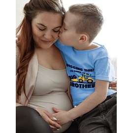 Tstars Digging This? I'm Going to Be a Big Brother Shirt Baby Pregnancy Announcement Boys Sibling Toddler Kids T-Shirt 4T California Blue