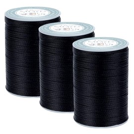 WEBEEDY 210 m Leather Sewing Thread, Waxed Yarn, Long Sewing Thread for Hand Sewing, Wax Cord for Repairing Shoes, Bookbinding, DIY Craft (1 mm, Black)