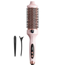 Wavytalk Thermal Brush, Blowout Boost Grande 1.77 Inch Heated Round Brush for Blowout Look, Tourmaline Ceramic Negative Ion Technology, 5 Temperature, Reduce Hair Damage, Dual Voltage, Sakura Pink